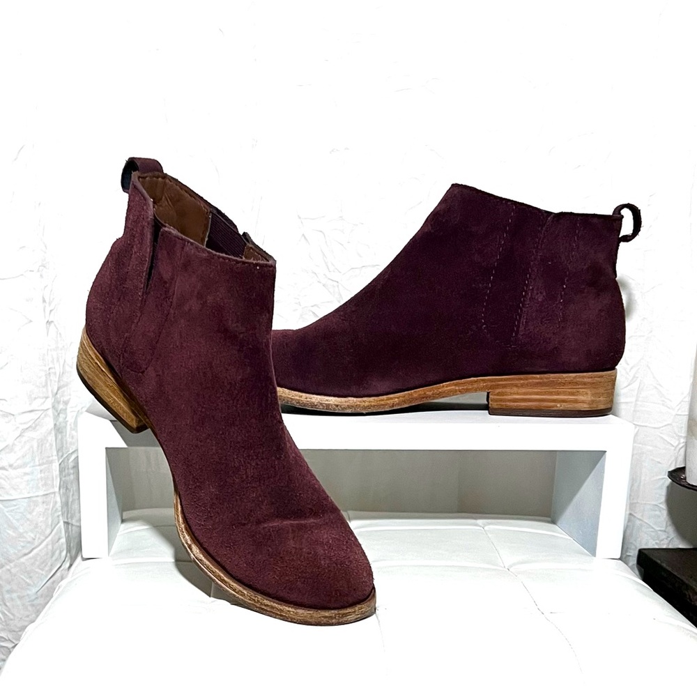 Kork-Ease Velma Rich Burgundy Suede Booties